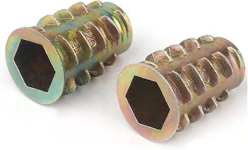 Idomin 50pcs/lot M4 M5 M6 M8 M10 Zinc Alloy Thread for Wood Insert Nut Flanged Hex Drive Head Furniture Nuts(M6x20mm x50) in Saudi Arabia