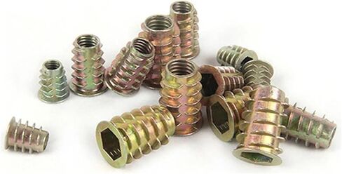 Idomin 50pcs/lot M4 M5 M6 M8 M10 Zinc Alloy Thread for Wood Insert Nut Flanged Hex Drive Head Furniture Nuts(M6x20mm x50) in Saudi Arabia