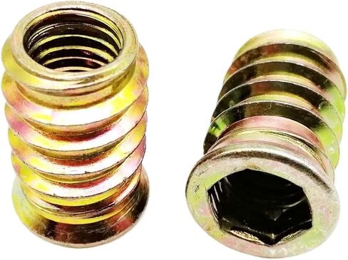 Idomin 10pcs M6 M8 M10 Carbon Steel Threadseal Hex Doock Socket Drive Drive Sofa Sofa Wood Bed Furniture Insert Nut nut (M6x17) in Saudi Arabia