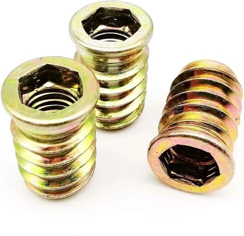 Idomin 10pcs M6 M8 M10 Carbon Steel Threadseal Hex Doock Socket Drive Drive Sofa Sofa Wood Bed Furniture Insert Nut nut (M6x17) in Saudi Arabia