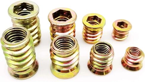 Idomin 10pcs M6 M8 M10 Carbon Steel Threadseal Hex Doock Socket Drive Drive Sofa Sofa Wood Bed Furniture Insert Nut nut (M6x17) in Saudi Arabia
