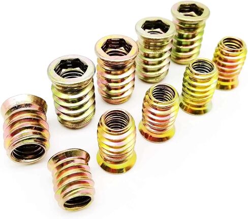 Idomin 10pcs M6 M8 M10 Carbon Steel Threadseal Hex Doock Socket Drive Drive Sofa Sofa Wood Bed Furniture Insert Nut nut (M6x17) in Saudi Arabia