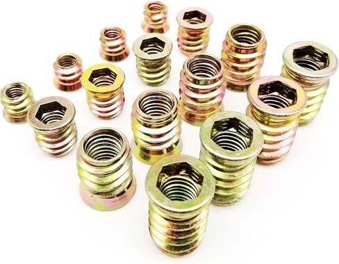 Idomin 10pcs M6 M8 M10 Carbon Steel Threadseal Hex Doock Socket Drive Drive Sofa Sofa Wood Bed Furniture Insert Nut nut (M6x17) in Saudi Arabia