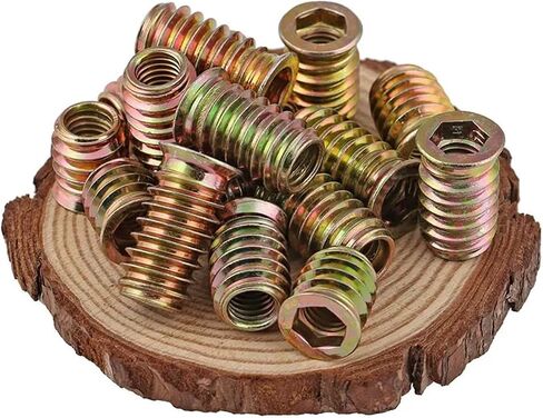Idomin 5/10Pcs M4 M6 M8 M10 Carbon Steel Thread for Wood Insert Nut Flanged Hex Drive Head Furniture Nuts(M8-13MM 5PCS) in Saudi Arabia