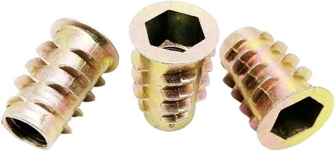 Idomin 10pcs M4 M5 M6 M8 M10 Metal Hexagon Hex Socket Allen Head Embedded Insert Nut E-Nut for Wood Furniture Inside and Outside Thread(M6x18) in Saudi Arabia
