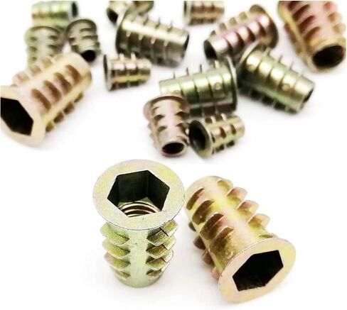 Idomin 10pcs M4 M5 M6 M8 M10 Metal Hexagon Hex Socket Allen Head Embedded Insert Nut E-Nut for Wood Furniture Inside and Outside Thread(M6x18) in Saudi Arabia