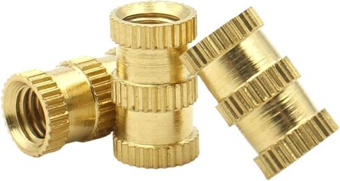 Idomin 50pcs M2 M2.5 M3 M4 M5 M6 M8 Brass Insert Nut Injection Molding Brass Knurled Thread Inserts Nuts Length=2-16mm(Length 8mm,M2x od3.2mm (50pcs)) in Saudi Arabia