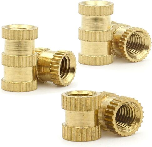 Idomin 50pcs M2 M2.5 M3 M4 M5 M6 M8 Brass Insert Nut Injection Molding Brass Knurled Thread Inserts Nuts Length=2-16mm(Length 8mm,M2x od3.2mm (50pcs)) in Saudi Arabia