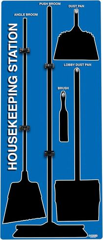 5S Housekeeping Shadow Board Station Blue (مع مجموعة المكنسة) in Kuwait