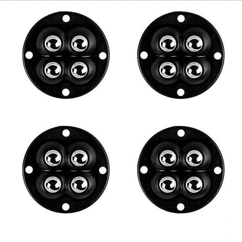 4Pcs/Set Convenient Furniture Storage Box and Bedside Table Moving Solution - Self Adhesive Mute 4 Beads Ball Universal Wheel(16PCS Black) in Saudi Arabia