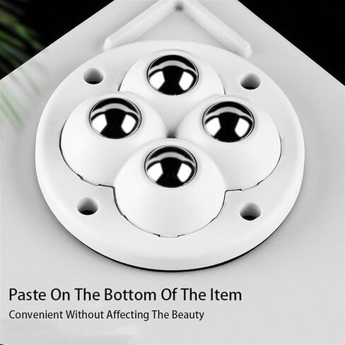 4Pcs/Set Convenient Furniture Storage Box and Bedside Table Moving Solution - Self Adhesive Mute 4 Beads Ball Universal Wheel(16PCS Black) in Saudi Arabia
