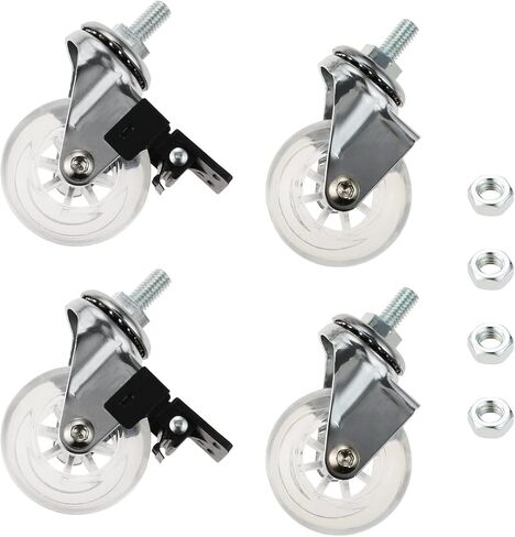4pcs 2 بوصة m8x15mm المسمار المسمار على ملولب العجلات الجذعية العجلات العجلات العجلات مع الفرامل لأريكة كرسي مجلس الوزراء in Saudi Arabia