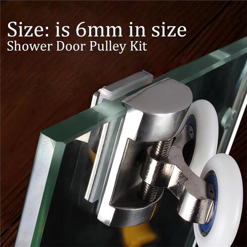 Set of 8 Shower Door Rollers Twin Roller Runners Wheels Pulleys Metal 23mm Wheel Diameter Top Bottom Bathroom Replacement Parts in Saudi Arabia