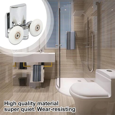 Set of 8 Shower Door Rollers Twin Roller Runners Wheels Pulleys Metal 23mm Wheel Diameter Top Bottom Bathroom Replacement Parts in Saudi Arabia