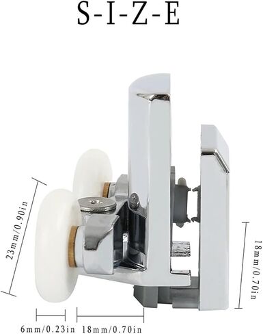 Set of 8 Shower Door Rollers Twin Roller Runners Wheels Pulleys Metal 23mm Wheel Diameter Top Bottom Bathroom Replacement Parts in Saudi Arabia