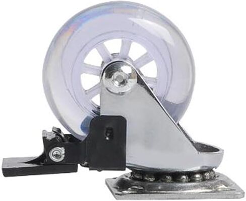 4 Pcs/Lot 2 Inch Casters Pu Transparent Crystal Wheel with Brake Furniture Universal Multi Specification Cabinet Pull(2 Inch-Flat) in Saudi Arabia