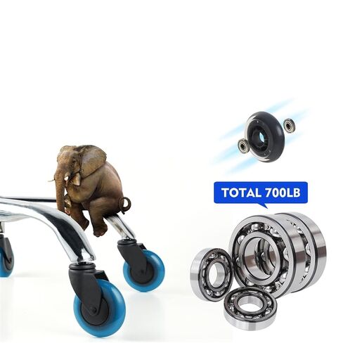 5PCS Blue Polyurethane Office Chair Caster Wheels,3inches Swivel Rubber Soft Furniture Wheels Safe Rollers for Furniture in Saudi Arabia