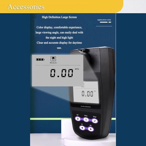 عدادات التعكر من التعكر أداة التعكر NTU1100 مع المدى 0 ~ 1100 NTU/FNU 0 ~ 275 EBC 0 ~ 9999 ASBC 2-5 Point Calibration 100 مجموعة تخزين واجهة USB 4 PCS حل المعايرة in Kuwait