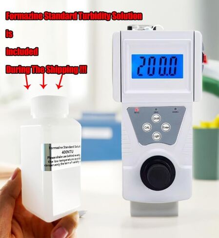 Turbidity Meter Turbidimeter Turbidity Tester Analyzer Portable Turbidimeter Lab Turbidity Meters with Range 0 to 200 NTU Minimum Indication 0.1 NTU Formazine Standard Turbidity Solution in Saudi Arabia