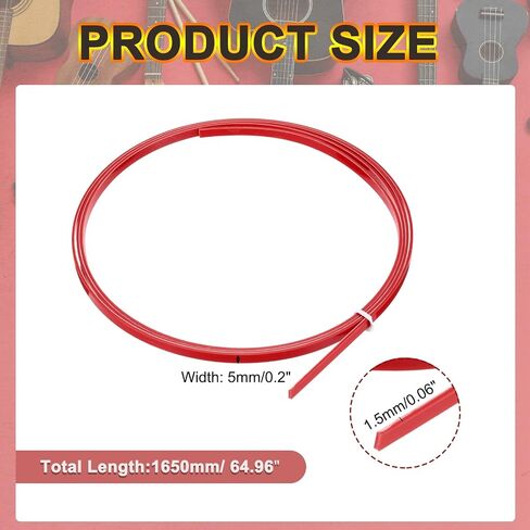 Meccanixity 1 PCS Guitar Binding Strips ، 1650 × 5x1.5 مم حافة حافة بلاستيكية لإكسسوارات الغيتار الكلاسيكية الصوتية ، الأخضر الأحمر in Saudi Arabia