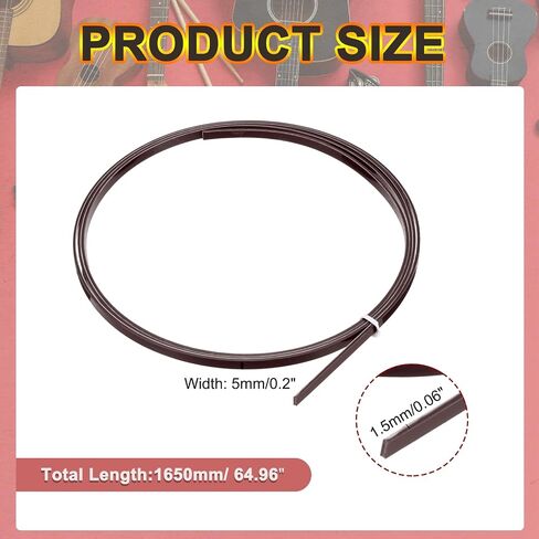 Meccanixity 1 PCS Guitar Binding Strips ، 1650 × 5x1.5 مم حافة حافة بلاستيكية لإكسسوارات الغيتار الكلاسيكية الصوتية ، الأخضر الأحمر in Kuwait