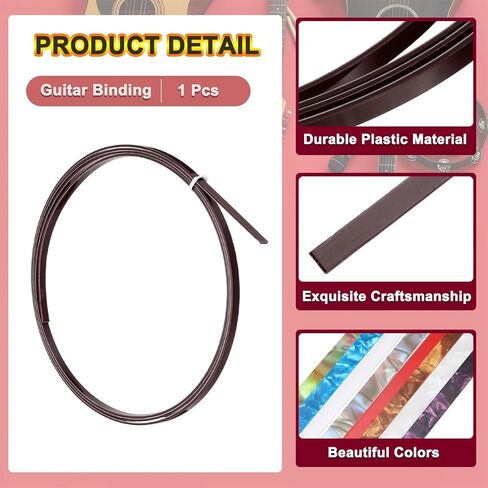 Meccanixity 1 PCS Guitar Binding Strips ، 1650 × 5x1.5 مم حافة حافة بلاستيكية لإكسسوارات الغيتار الكلاسيكية الصوتية ، الأخضر الأحمر in Kuwait