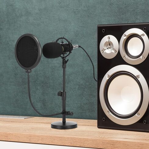 Sherr 2 Pack XLR Condenser Microphone Professional Studio Cardioid Microphone Kit Include Cardioid Mics Shock Stand Windproof Cotton Blowout Net Metal Stand Male Female Cable for Podcasting Record in Saudi Arabia