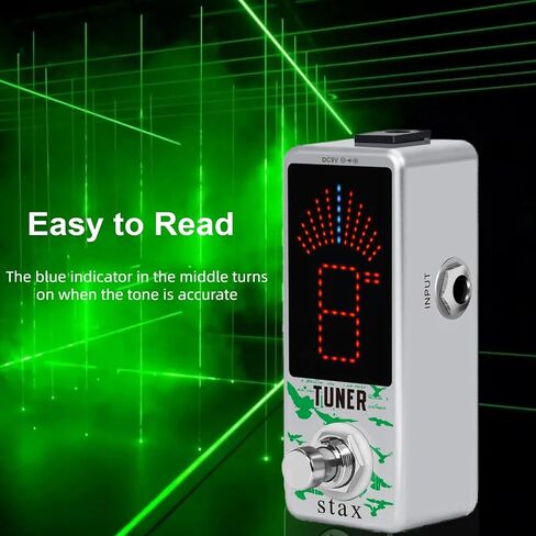 Stax Tuner Pedal Chromatic Guitar Tuner Pedal High Precision Tuning Effect Guitar Pedals for Electric Guitar & Bass Accurate ± 1 Cent Mini Size True Bypass. in Saudi Arabia