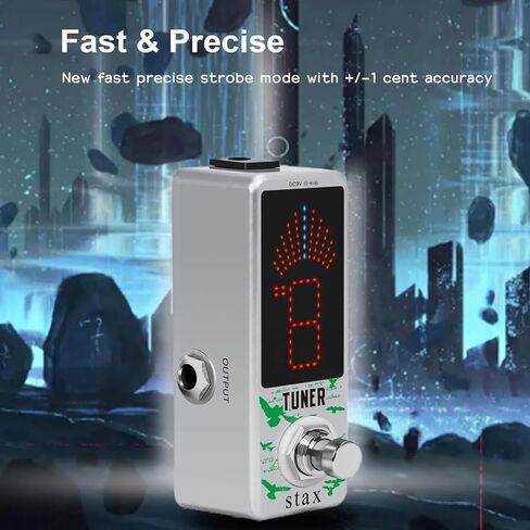 Stax Tuner Pedal Chromatic Guitar Tuner Pedal High Precision Tuning Effect Guitar Pedals for Electric Guitar & Bass Accurate ± 1 Cent Mini Size True Bypass. in Saudi Arabia