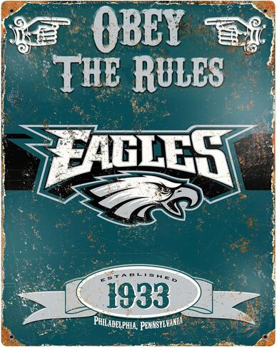 فيلادلفيا إيجلز 14.5 '× 11.5' 'علامة معدنية منقوشة in Saudi Arabia