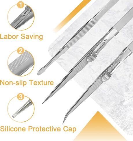 5 PC Precision Toesers ، مجموعة ملقطات صغيرة من الفولاذ المقاوم للصدأ ، أداة دقيقة للانزلاق للإلكترونيات ، المجوهرات ، الحرفية ، العمل والمختبر in Saudi Arabia