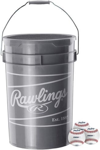 Rawlings Sporting Goods R100p Edition Edition High School Baseball 24 Bucket 24 Ball Ball W/Ducket White in Saudi Arabia