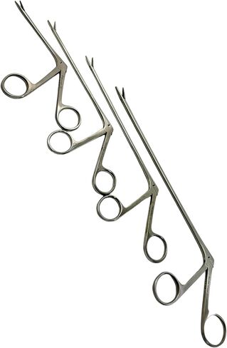 3 Pack - Alligator Forceps 3.5" + 5.5" + 6.5" ENT Long Neck Serrated Grasping Tip Jaws Animal Diagnostics Ear and Nose Foreign Object Extraction - Cynamed in Saudi Arabia