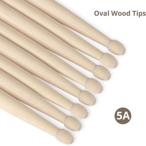 2 pairs Drum Sticks 5A Maple Wood Tip DrumStick,Ideal for Drummers of All Levels,Used for Drums, Percussion and Practice–(5A-Two pairs) in Saudi Arabia