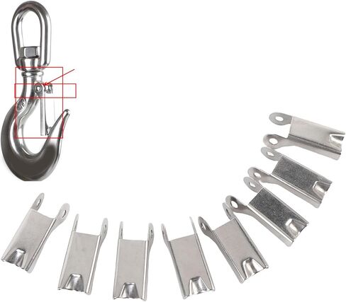 8pcs خطاف السلامة المزلاج 316 الفولاذ المقاوم للصدأ متعددة الأغراض القطر الاستبدال Hitch بديل لرفع الشحن (26 مم) in Kuwait