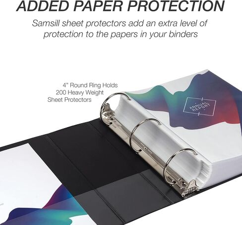 Samsill 4 Inch 3 Ring Binder, Made in USA, Economy Round Ring, Clear View Cover, 675 Sheet Capacity - for School, Office, Home - Pearl White in Kuwait