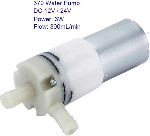 DC 12V24V صغير 370 مضخة المياه منخفضة ضوضاء تدفق المياه الكبير 0.8L/دقيقة لمضخة تحجيم حاقن الأكسجين المحمولة 1pcs (DC24V) in Saudi Arabia