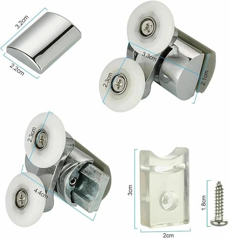 4Pcs Shower Screen Door Rollers Zinc Alloy Runners Wheels Twin Top Replacement Shower Door Rollers Wheel Runner Pulleys in Saudi Arabia