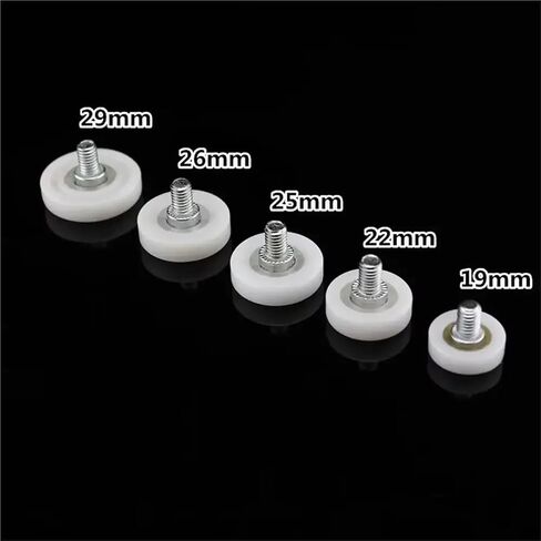 4Pcs 19/22/25/26/29mm M6 External Thread Nylon Drawer Bearing Pulley Document Cabinet Moving Wheel Sliding Door Roller Hardware(4Pcs DR-19) in Saudi Arabia