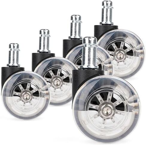 5pcs 2inches مكتب كرسي العجلات عجلات دوار المطاط لينة آمنة آمن عجلة أثاث شفافة للأثاث in Saudi Arabia