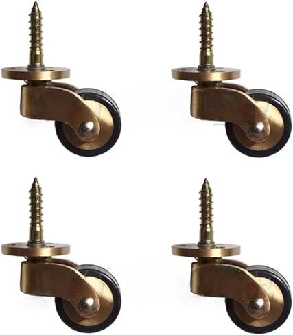 عجلات العجلات النحاسية الأثاث العجلات مع ساق ملولبة M6 لخزانة كرسي أريكة مع مسامير 2/4/8pcs (4pcs) in Saudi Arabia