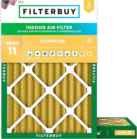 فلتر الهواء 20x26x5 MERV 11 مقاومة للحساسية (عبوتان)، مرشحات هواء الفرن المطويات HVAC للفرن الكهربائية والرودجرز البيضاء (الحجم الفعلي: 20.00 × 25.88 × 4.88 بوصة) in Saudi Arabia