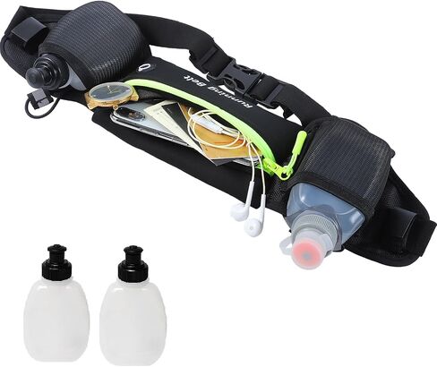 AXEN Running Hydration Belt - Adjustable Waist Pack for Marathon, Triathlon & Hiking | Reflective Safety Design & Phone Pocket, Come with Bottles in Saudi Arabia