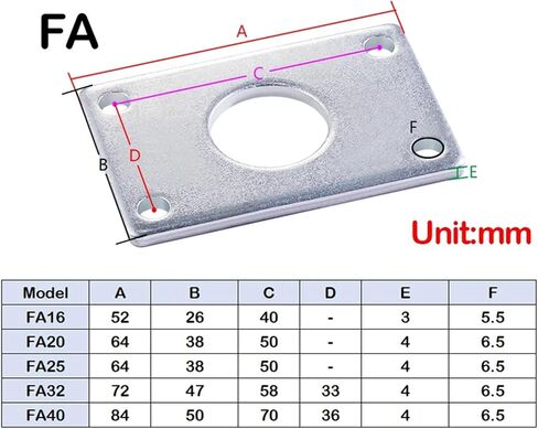 MAL-LB/SDB/Y/I/FA/FD/U -Bore 16mm/20mm/25mm/32mm/40mm MA/MAL Mini Cylinder Joint Mounting Bracket (Color : I, Size : MA MAL 25mm) in Saudi Arabia