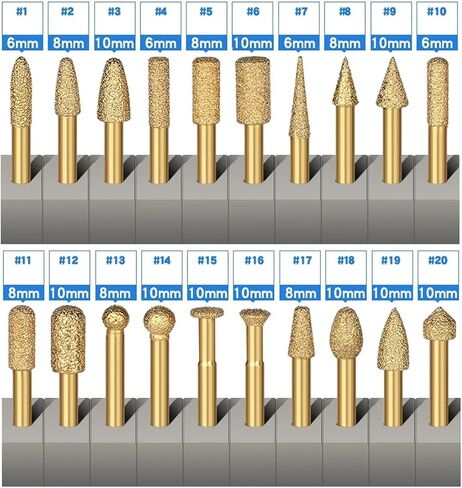 Vacuum Burr Head Grinding Rotary File Bits 1Pcs(Color:6x10mm NO.14) in Saudi Arabia