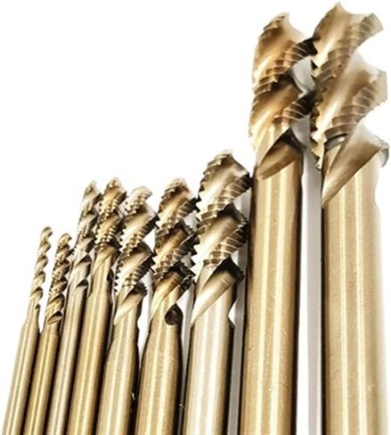 Long Cobalt Screw Thread Tap Drill Bit M35 Pointed Spiral Flute M2-M12 5Pcs(Color:Pointed Tap,Size:5PCS_M10X130L) in Saudi Arabia