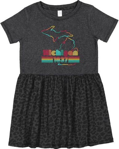 Inktastic Michigan 1837 مع فستان طفل رجعية Font in Kuwait