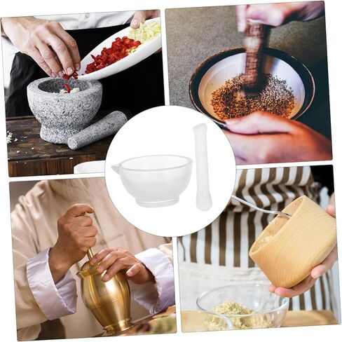 مجموعة الهاون الزجاجية والمدقة 1 مجموعة طحن الطحن للطب والمختبر استخدام الزجاج الصلب سهل التنظيف لسحق الأعشاب والتوابل in Saudi Arabia