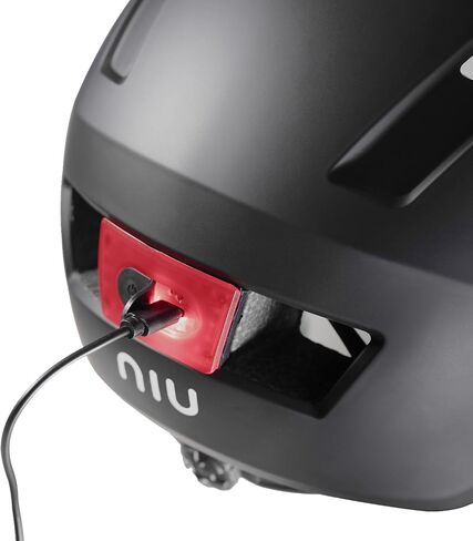 خوذة NIU KQI للدراجة البخارية الكهربائية مع USB قابلة لإعادة الشحن LED LED COUMMUTER وخوذة ركوب الدراجات للبالغين ، المراهقين in Kuwait