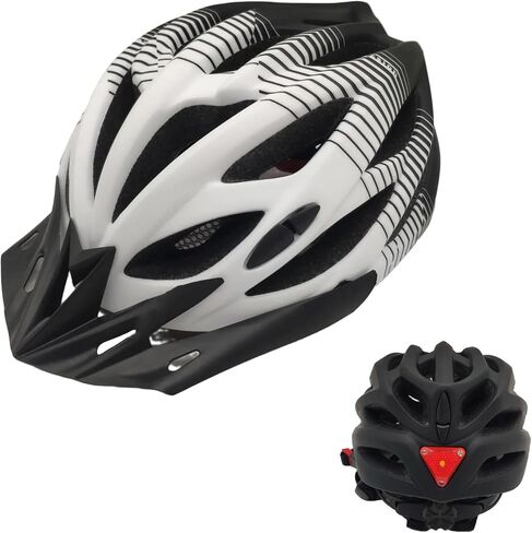 Bike Helmet with LED,218g Lightweight Mountain Bicycle Helmet for Adults Men Women,Comfortable Cycling Helmet with Sun Visor & 21 Ventilation Holes,US CPSC & EU CE Standard in Saudi Arabia